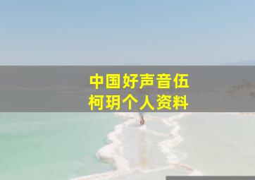 中国好声音伍柯玥个人资料