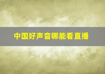 中国好声音哪能看直播