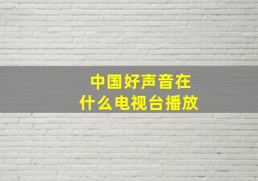 中国好声音在什么电视台播放