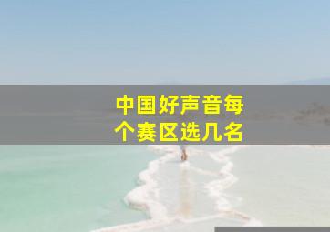 中国好声音每个赛区选几名