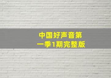 中国好声音第一季1期完整版