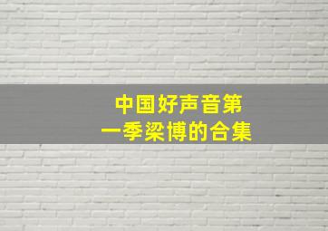 中国好声音第一季梁博的合集