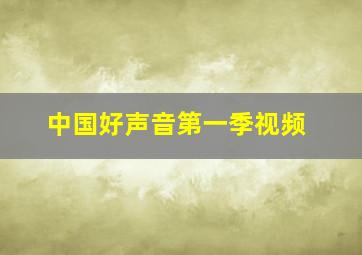 中国好声音第一季视频