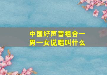 中国好声音组合一男一女说唱叫什么