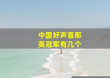 中国好声音那英冠军有几个