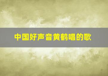 中国好声音黄鹤唱的歌