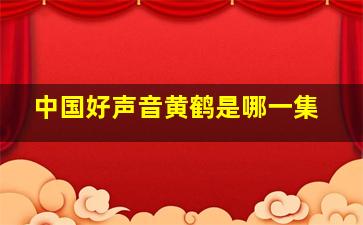 中国好声音黄鹤是哪一集