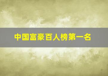 中国富豪百人榜第一名