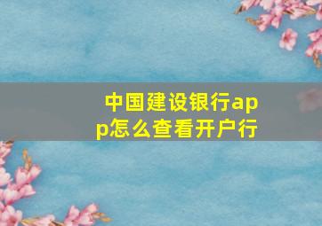 中国建设银行app怎么查看开户行