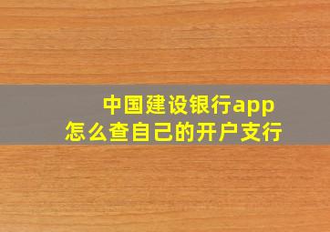 中国建设银行app怎么查自己的开户支行