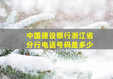 中国建设银行浙江省分行电话号码是多少