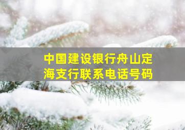 中国建设银行舟山定海支行联系电话号码