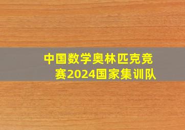 中国数学奥林匹克竞赛2024国家集训队