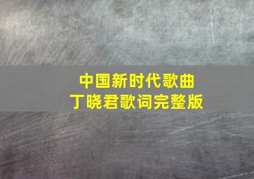 中国新时代歌曲丁晓君歌词完整版