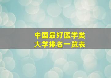 中国最好医学类大学排名一览表