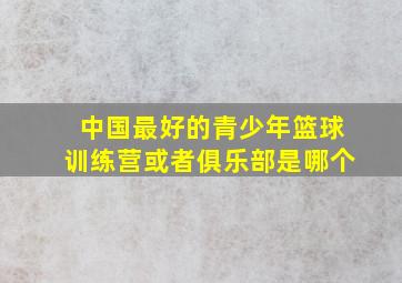 中国最好的青少年篮球训练营或者俱乐部是哪个