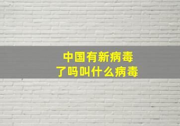 中国有新病毒了吗叫什么病毒