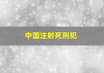 中国注射死刑犯