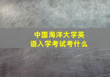 中国海洋大学英语入学考试考什么