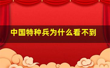 中国特种兵为什么看不到