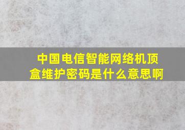 中国电信智能网络机顶盒维护密码是什么意思啊