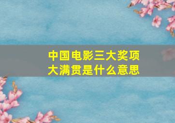 中国电影三大奖项大满贯是什么意思