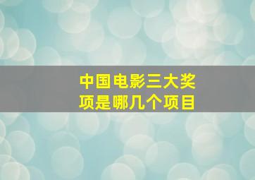 中国电影三大奖项是哪几个项目