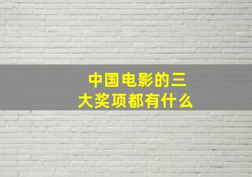 中国电影的三大奖项都有什么