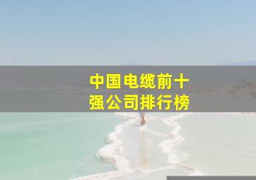 中国电缆前十强公司排行榜