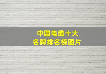 中国电缆十大名牌排名榜图片