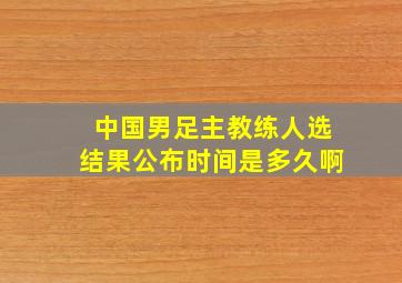 中国男足主教练人选结果公布时间是多久啊