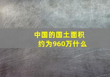 中国的国土面积约为960万什么