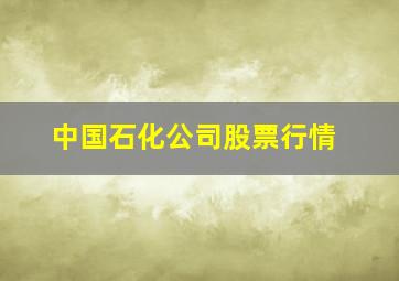 中国石化公司股票行情