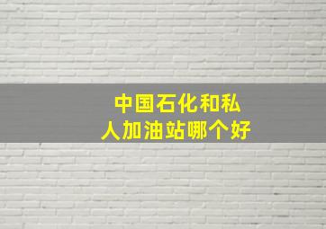 中国石化和私人加油站哪个好