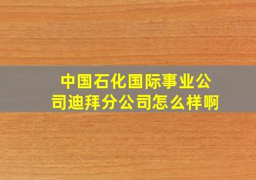 中国石化国际事业公司迪拜分公司怎么样啊