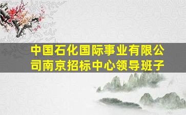 中国石化国际事业有限公司南京招标中心领导班子