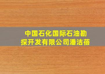 中国石化国际石油勘探开发有限公司潘洁蓓