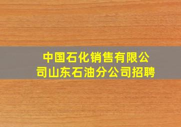 中国石化销售有限公司山东石油分公司招聘