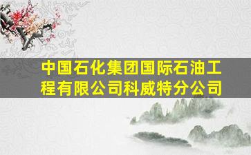 中国石化集团国际石油工程有限公司科威特分公司