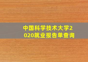 中国科学技术大学2020就业报告单查询