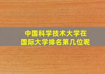 中国科学技术大学在国际大学排名第几位呢