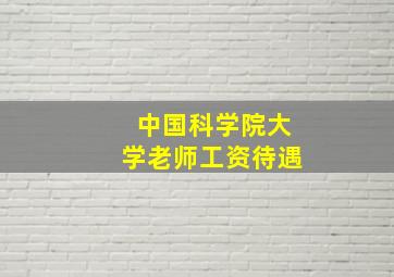 中国科学院大学老师工资待遇