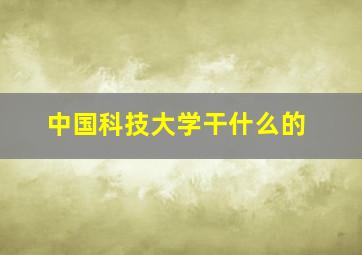 中国科技大学干什么的