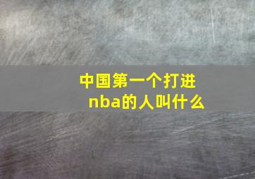 中国第一个打进nba的人叫什么