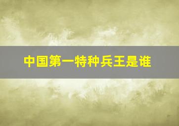 中国第一特种兵王是谁