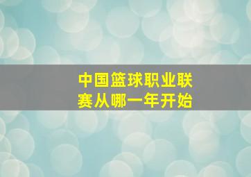 中国篮球职业联赛从哪一年开始