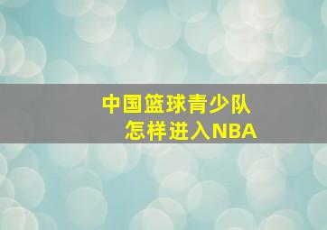 中国篮球青少队怎样进入NBA