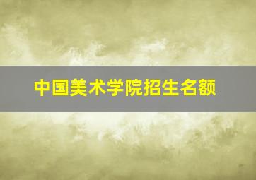 中国美术学院招生名额