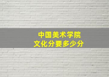 中国美术学院文化分要多少分