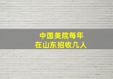 中国美院每年在山东招收几人